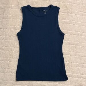 American Eagle Outfitters Dark Blue Ribbed Tank Top